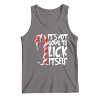 Funny Dirty Christmas Tank Top It's Not Going To Lick Itself Adult Humor Cringe Candy Cane - Wonder Print Shop