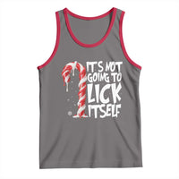 Funny Dirty Christmas Tank Top It's Not Going To Lick Itself Adult Humor Cringe Candy Cane - Wonder Print Shop