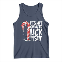 Funny Dirty Christmas Tank Top It's Not Going To Lick Itself Adult Humor Cringe Candy Cane - Wonder Print Shop