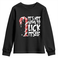 Funny Dirty Christmas Youth Sweatshirt It's Not Going To Lick Itself Adult Humor Cringe Candy Cane - Wonder Print Shop