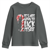 Funny Dirty Christmas Youth Sweatshirt It's Not Going To Lick Itself Adult Humor Cringe Candy Cane - Wonder Print Shop