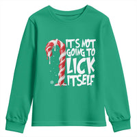 Funny Dirty Christmas Youth Sweatshirt It's Not Going To Lick Itself Adult Humor Cringe Candy Cane - Wonder Print Shop