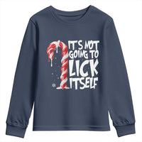 Funny Dirty Christmas Youth Sweatshirt It's Not Going To Lick Itself Adult Humor Cringe Candy Cane - Wonder Print Shop