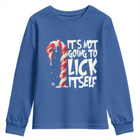 Funny Dirty Christmas Youth Sweatshirt It's Not Going To Lick Itself Adult Humor Cringe Candy Cane - Wonder Print Shop