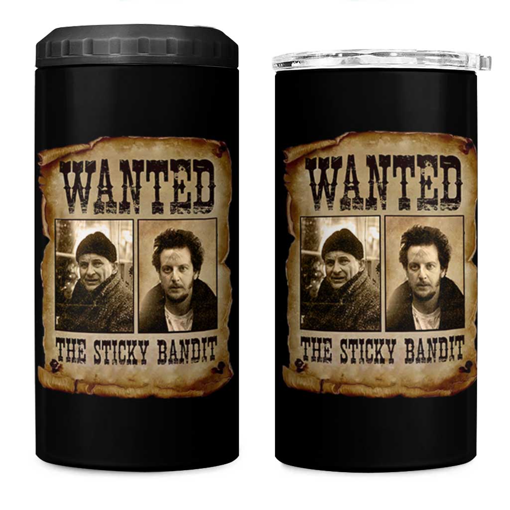 Funny Christmas Movie 4 in 1 Can Cooler Tumbler Wanted Sticky Bandit Merry Xmas Ya Filthy Animal - undefined