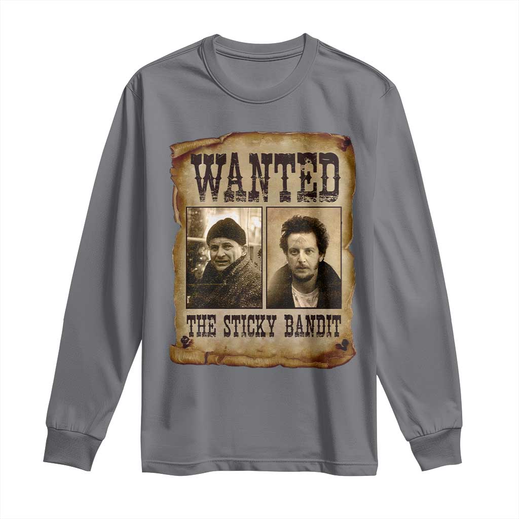 Funny Christmas Movie Long Sleeve Shirt Wanted Sticky Bandit Merry Xmas Ya Filthy Animal - Wonder Print Shop