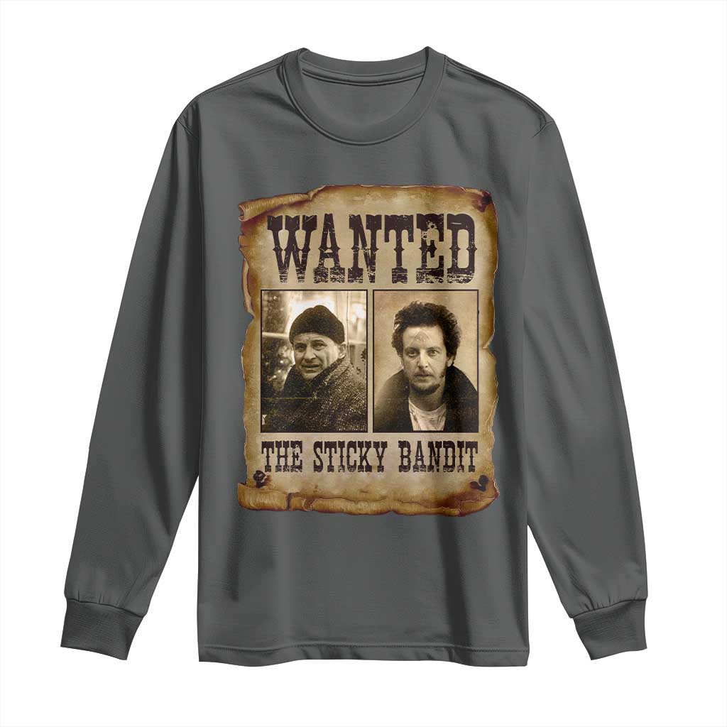 Funny Christmas Movie Long Sleeve Shirt Wanted Sticky Bandit Merry Xmas Ya Filthy Animal - Wonder Print Shop
