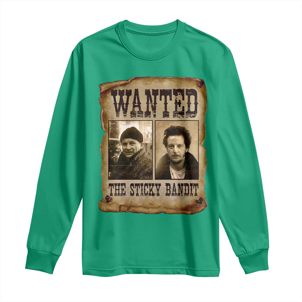 Funny Christmas Movie Long Sleeve Shirt Wanted Sticky Bandit Merry Xmas Ya Filthy Animal - Wonder Print Shop