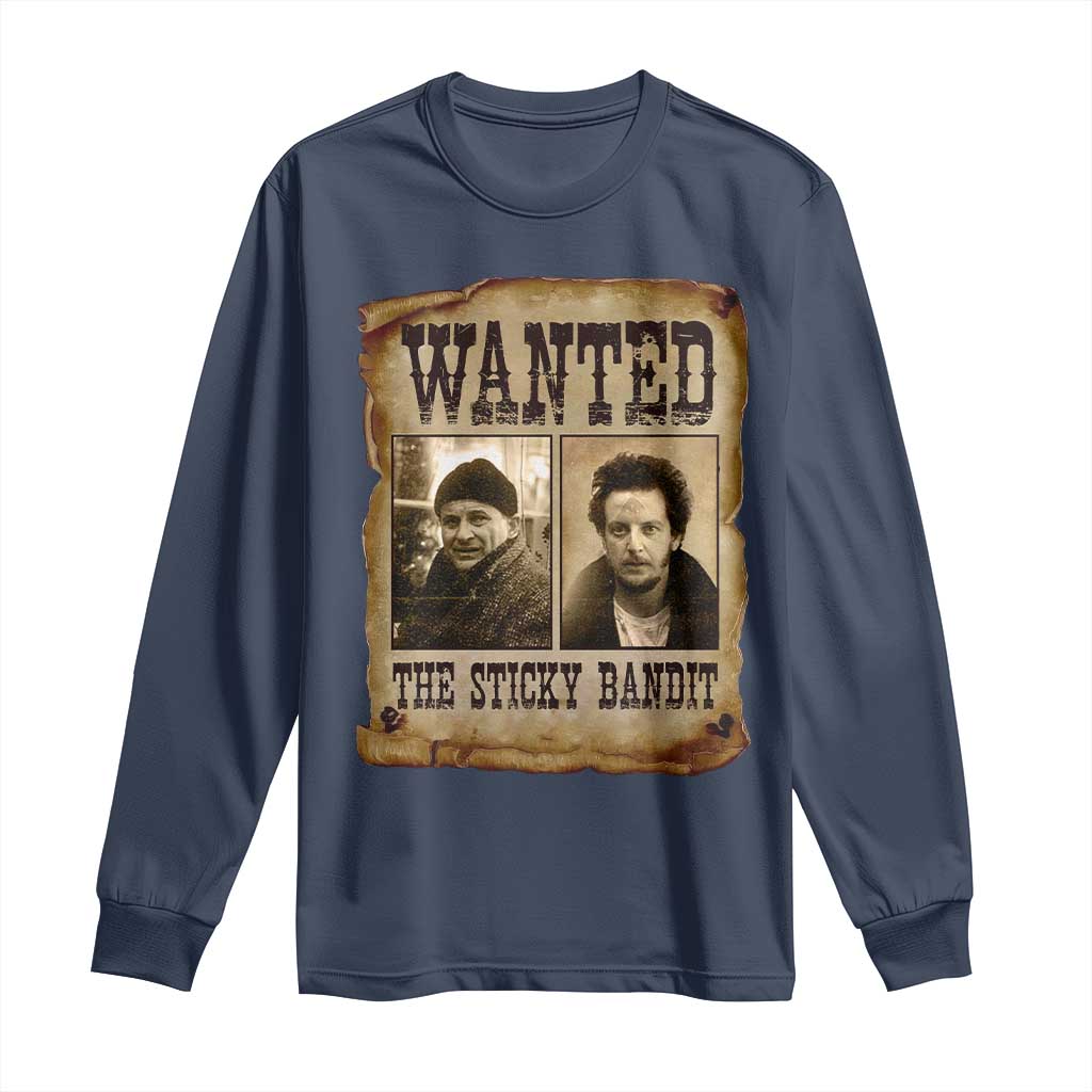 Funny Christmas Movie Long Sleeve Shirt Wanted Sticky Bandit Merry Xmas Ya Filthy Animal - Wonder Print Shop