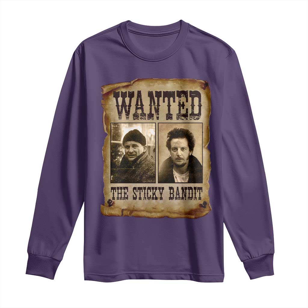 Funny Christmas Movie Long Sleeve Shirt Wanted Sticky Bandit Merry Xmas Ya Filthy Animal - Wonder Print Shop