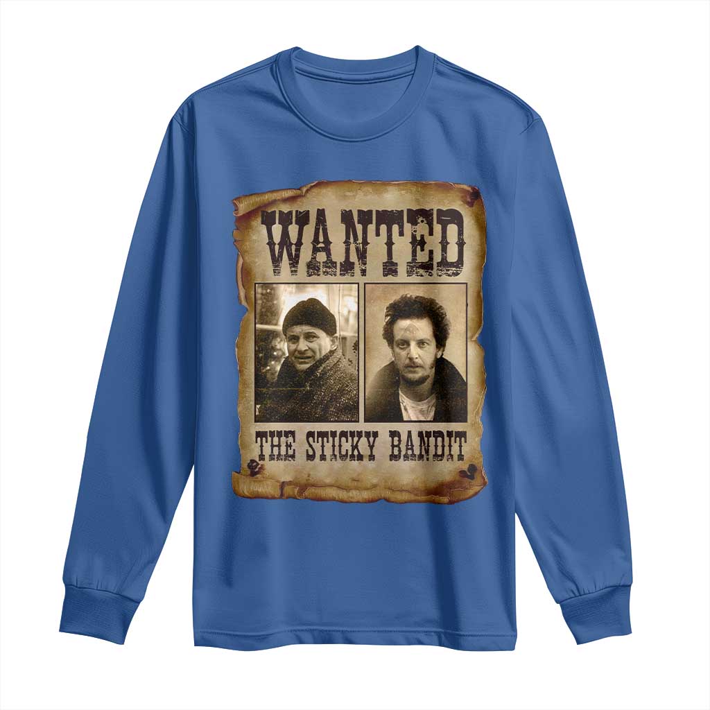 Funny Christmas Movie Long Sleeve Shirt Wanted Sticky Bandit Merry Xmas Ya Filthy Animal - Wonder Print Shop