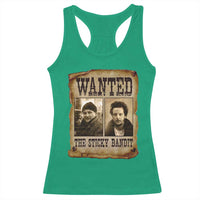 Funny Christmas Movie Racerback Tank Top Wanted Sticky Bandit Merry Xmas Ya Filthy Animal - Wonder Print Shop