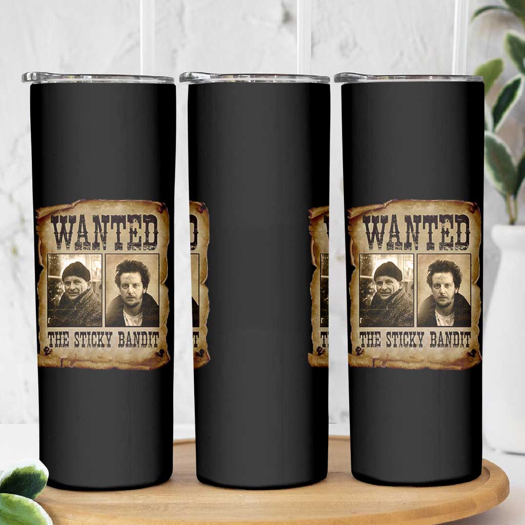 Funny Christmas Movie Skinny Tumbler Wanted Sticky Bandit Merry Xmas Ya Filthy Animal - Wonder Print Shop