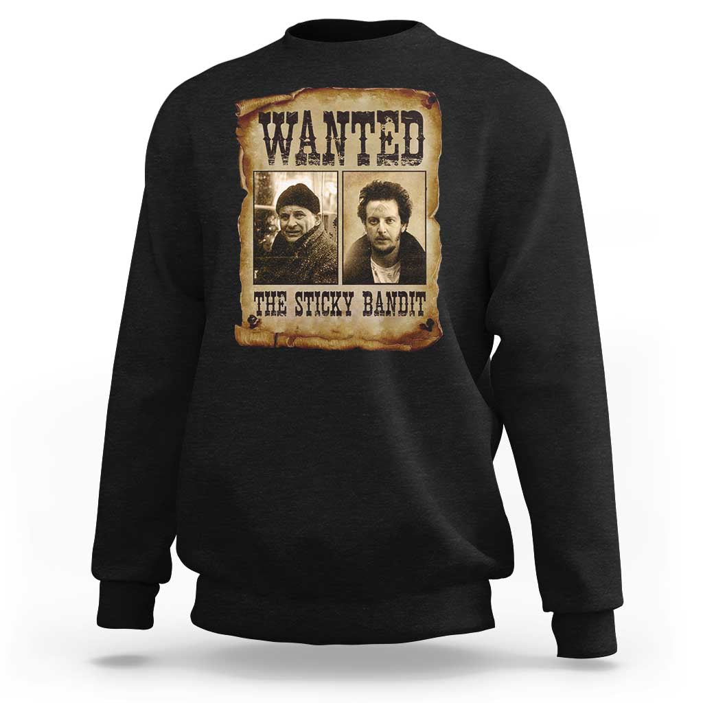 Funny Christmas Movie Sweatshirt Wanted Sticky Bandit Merry Xmas Ya Filthy Animal - Wonder Print Shop
