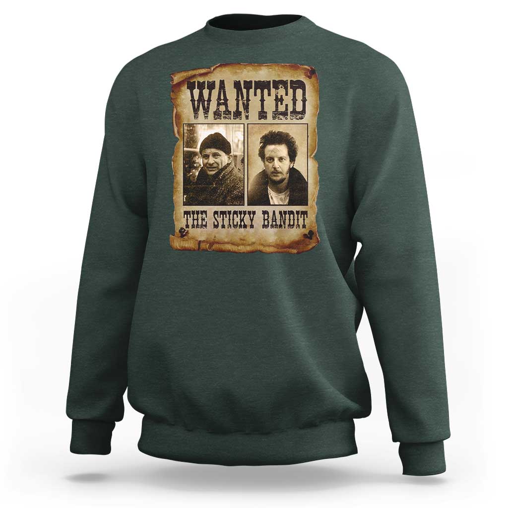 Funny Christmas Movie Sweatshirt Wanted Sticky Bandit Merry Xmas Ya Filthy Animal - Wonder Print Shop