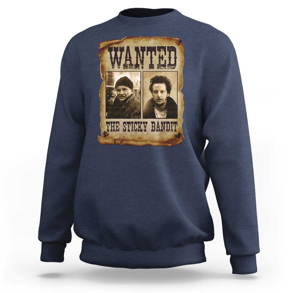 Funny Christmas Movie Sweatshirt Wanted Sticky Bandit Merry Xmas Ya Filthy Animal - Wonder Print Shop