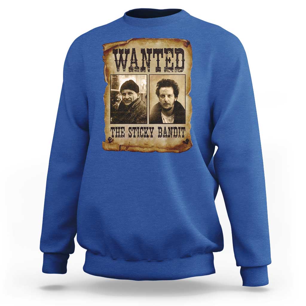 Funny Christmas Movie Sweatshirt Wanted Sticky Bandit Merry Xmas Ya Filthy Animal - Wonder Print Shop