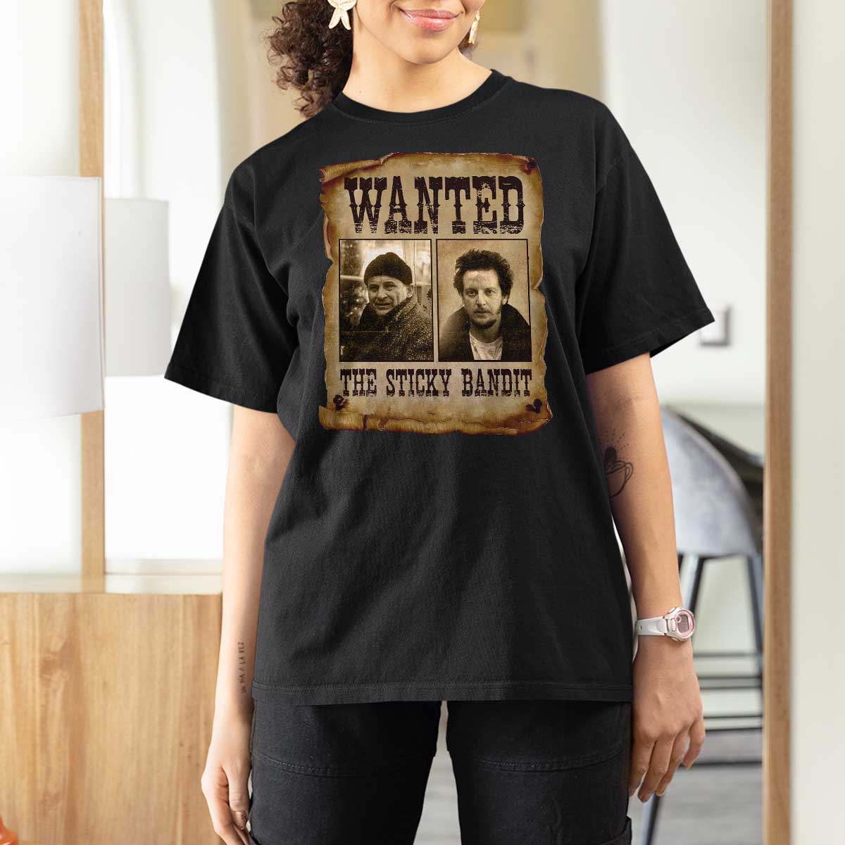 Funny Christmas Movie T Shirt For Women Wanted Sticky Bandit Merry Xmas Ya Filthy Animal - Wonder Print Shop