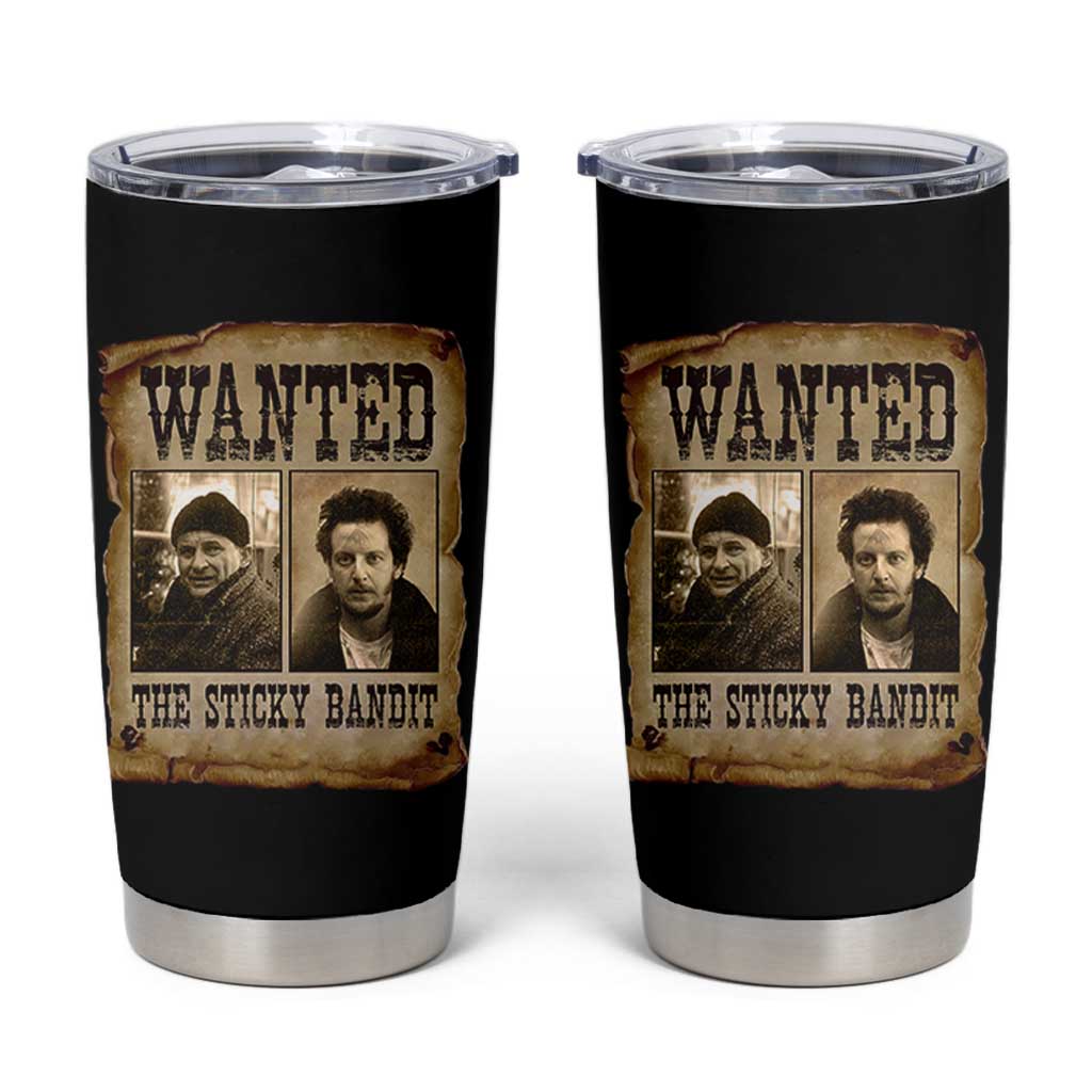 Funny Christmas Movie Tumbler Cup Wanted Sticky Bandit Merry Xmas Ya Filthy Animal - Wonder Print Shop