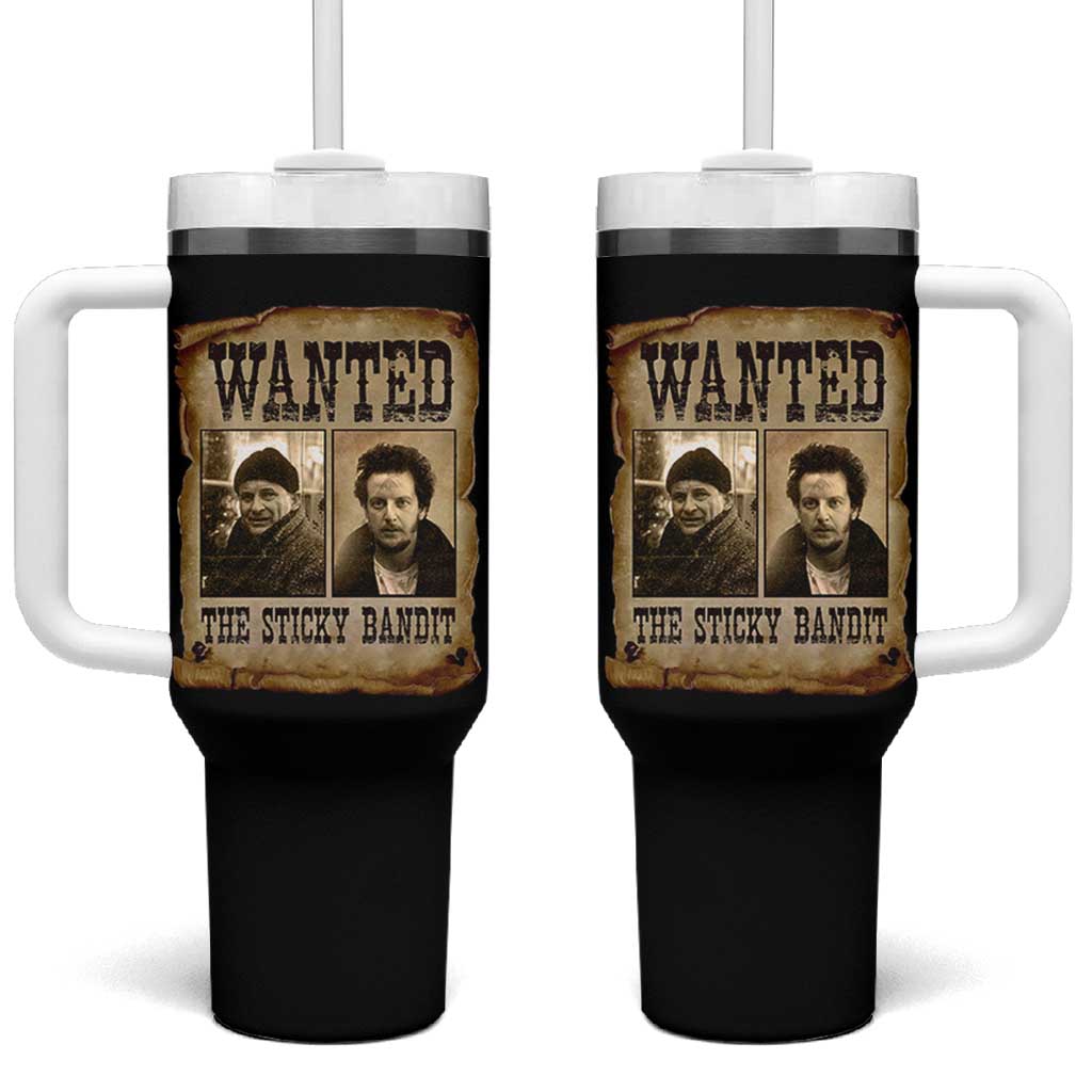 Funny Christmas Movie Tumbler With Handle Wanted Sticky Bandit Merry Xmas Ya Filthy Animal - Wonder Print Shop