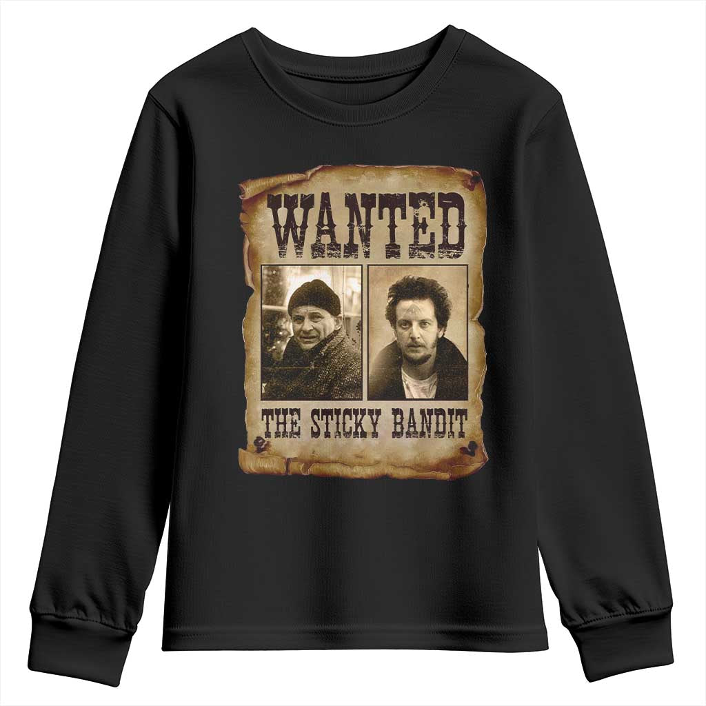 Funny Christmas Movie Youth Sweatshirt Wanted Sticky Bandit Merry Xmas Ya Filthy Animal - Wonder Print Shop