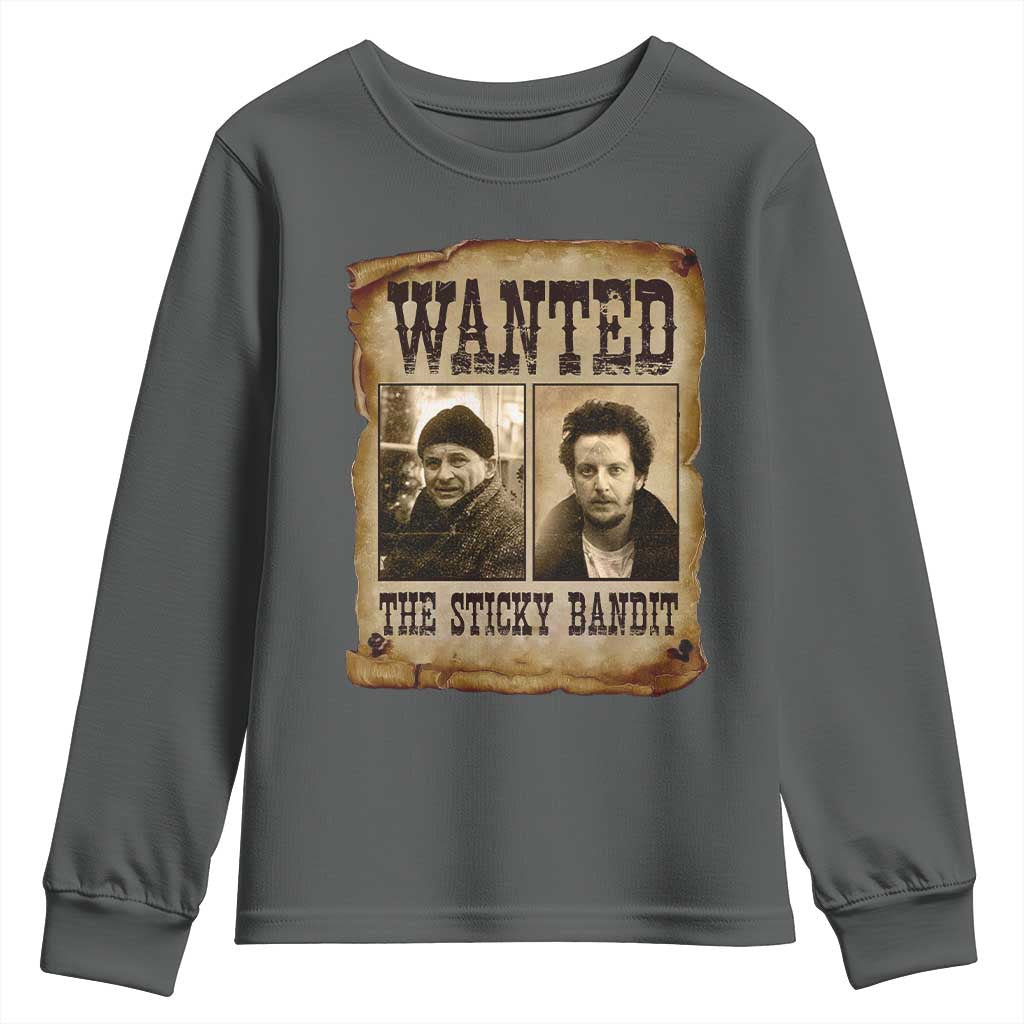 Funny Christmas Movie Youth Sweatshirt Wanted Sticky Bandit Merry Xmas Ya Filthy Animal - Wonder Print Shop