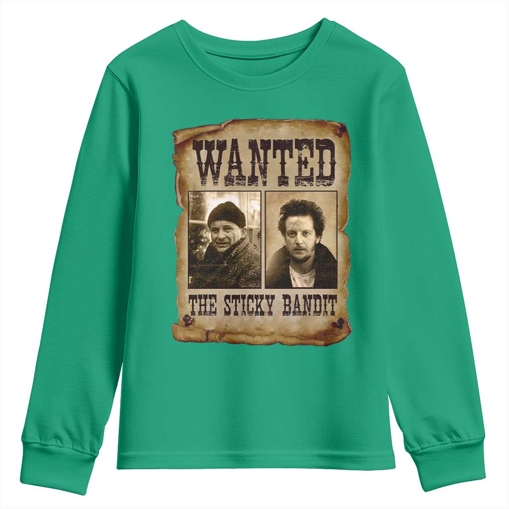Funny Christmas Movie Youth Sweatshirt Wanted Sticky Bandit Merry Xmas Ya Filthy Animal - Wonder Print Shop