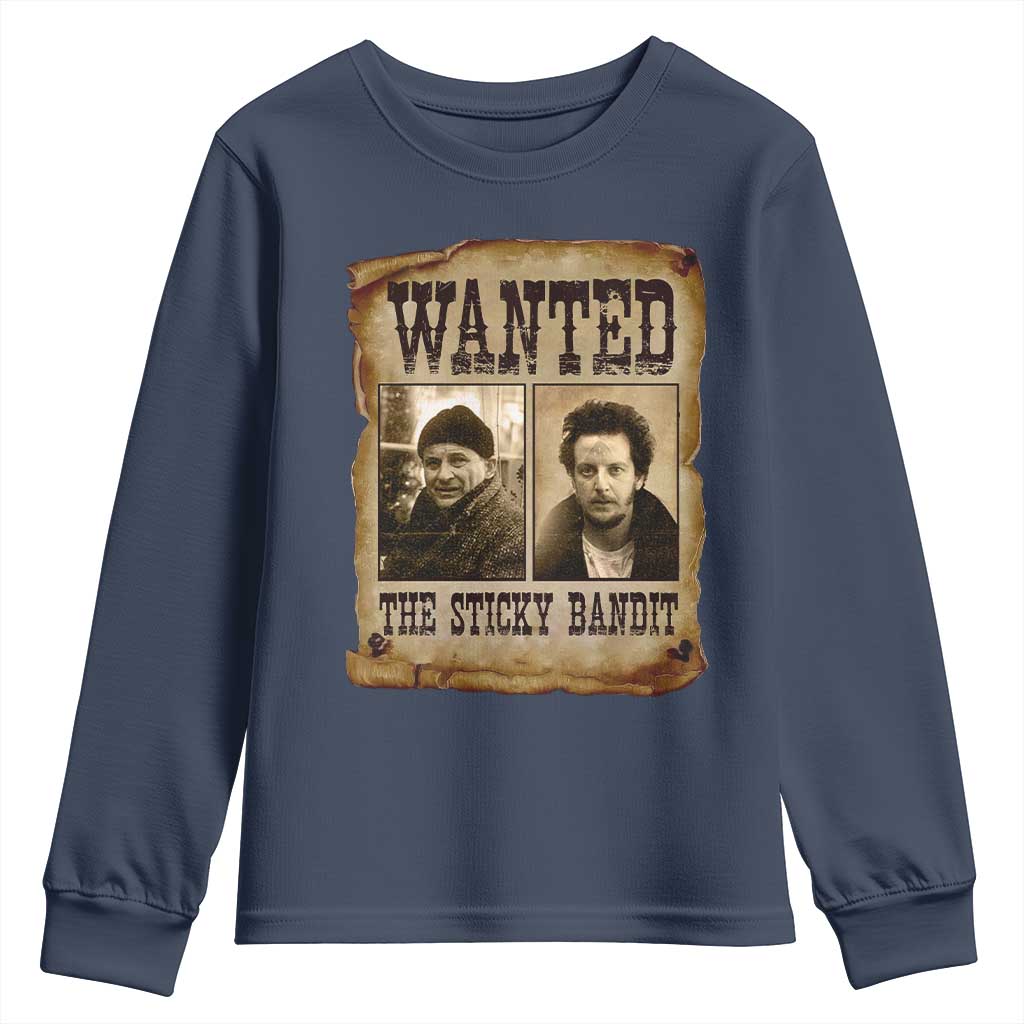 Funny Christmas Movie Youth Sweatshirt Wanted Sticky Bandit Merry Xmas Ya Filthy Animal - Wonder Print Shop