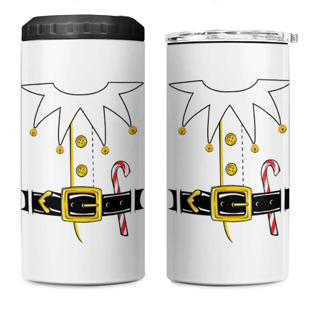 Christmas Elf Costume 4 in 1 Can Cooler Tumbler Holiday Costume Funny Christmas Gift - Wonder Print Shop
