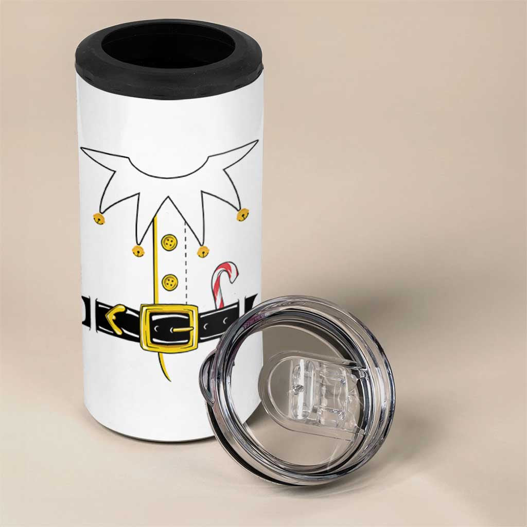 Christmas Elf Costume 4 in 1 Can Cooler Tumbler Holiday Costume Funny Christmas Gift - Wonder Print Shop