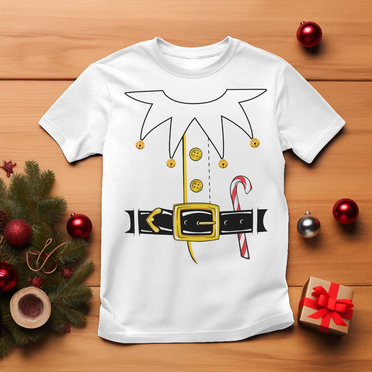 Christmas Elf Costume T Shirt Holiday Costume Funny Christmas Gift - Wonder Print Shop