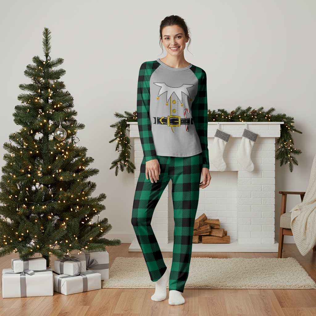 Christmas Elf Costume Plaid Pajama Set Holiday Costume Funny Christmas Gift - Wonder Print Shop