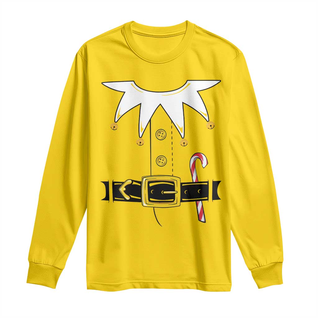 Christmas Elf Costume Long Sleeve Shirt Holiday Costume Funny Christmas Gift - Wonder Print Shop