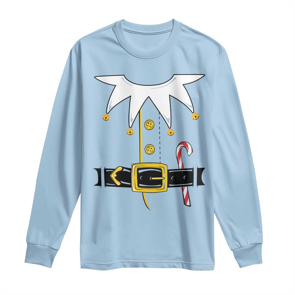 Christmas Elf Costume Long Sleeve Shirt Holiday Costume Funny Christmas Gift - Wonder Print Shop