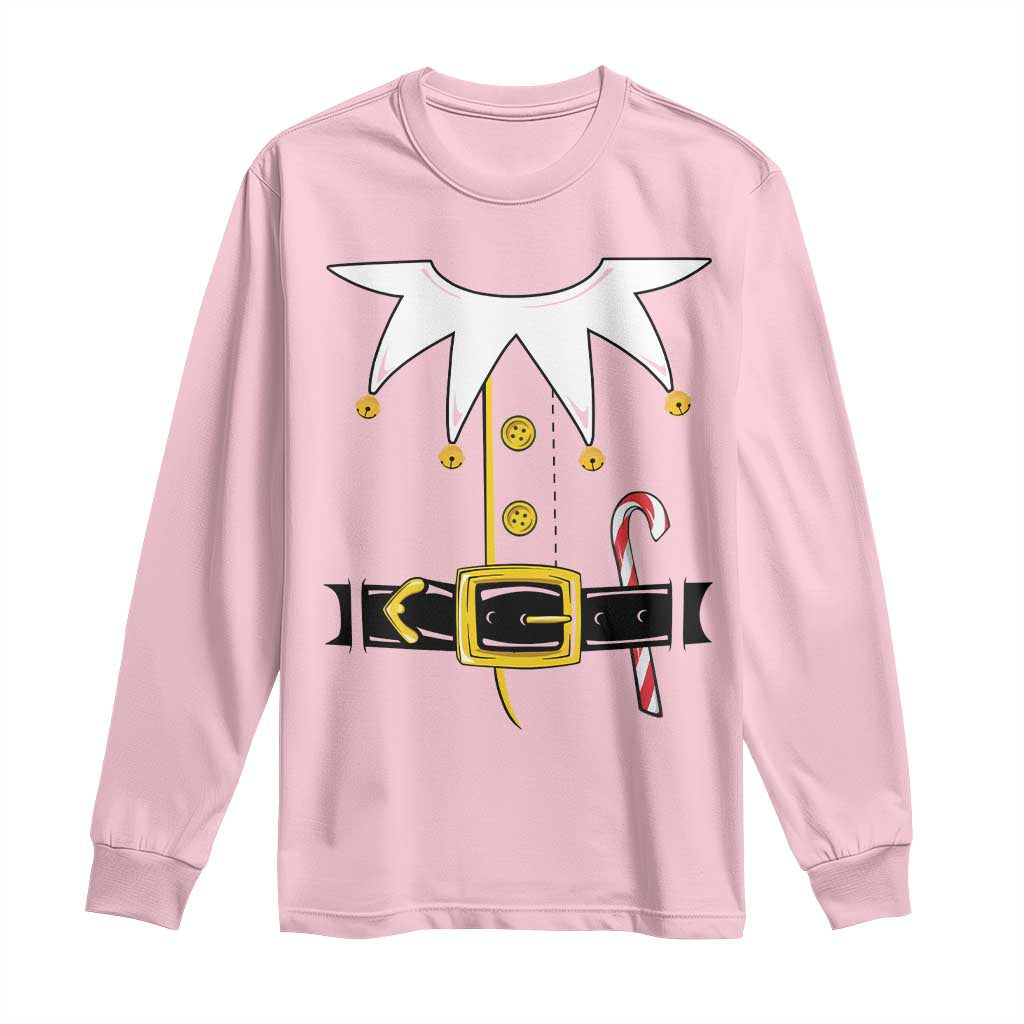Christmas Elf Costume Long Sleeve Shirt Holiday Costume Funny Christmas Gift - Wonder Print Shop