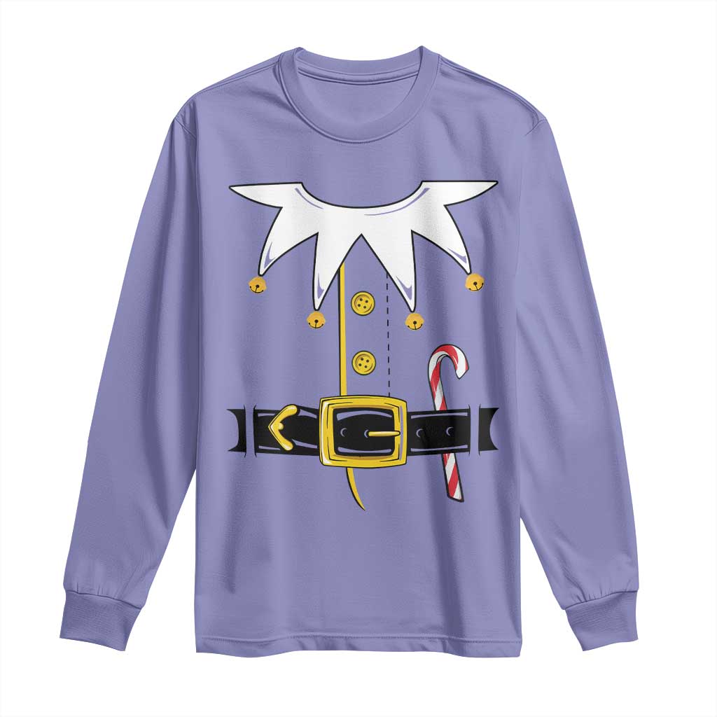 Christmas Elf Costume Long Sleeve Shirt Holiday Costume Funny Christmas Gift - Wonder Print Shop