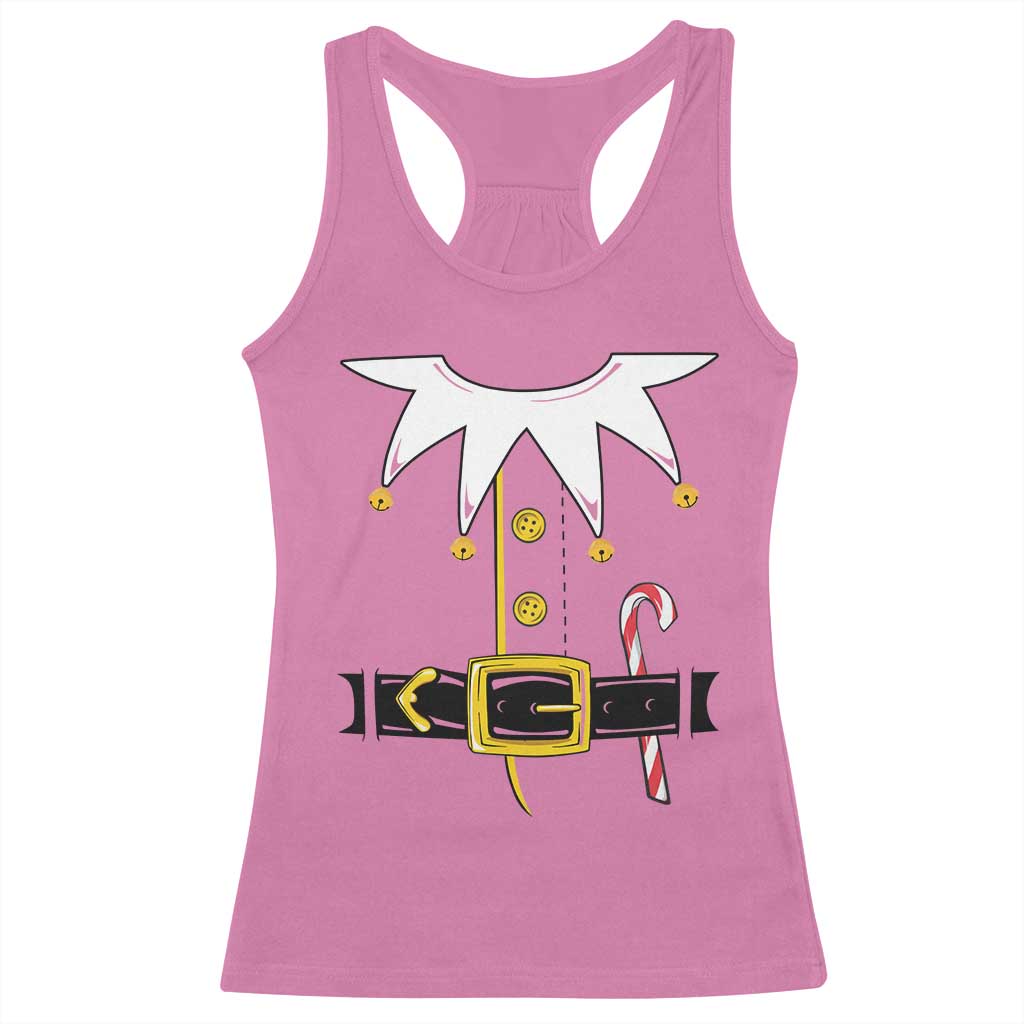 Christmas Elf Costume Racerback Tank Top Holiday Costume Funny Christmas Gift - Wonder Print Shop