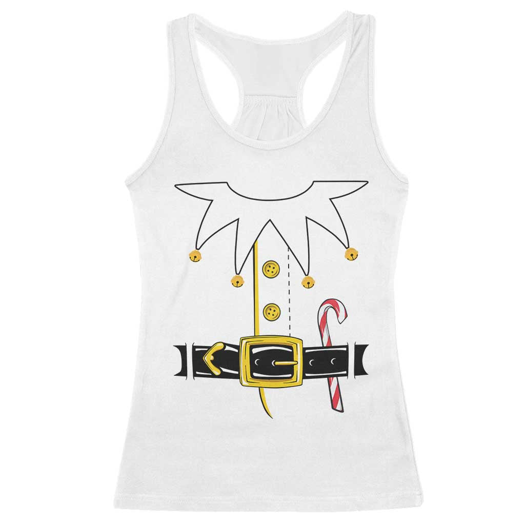 Christmas Elf Costume Racerback Tank Top Holiday Costume Funny Christmas Gift - Wonder Print Shop