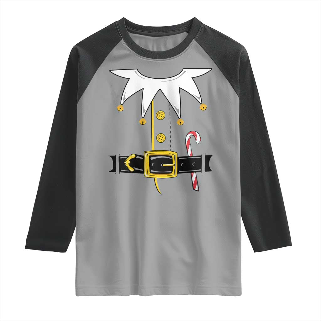 Christmas Elf Costume Raglan Shirt Holiday Costume Funny Christmas Gift - Wonder Print Shop