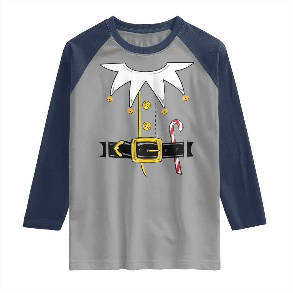 Christmas Elf Costume Raglan Shirt Holiday Costume Funny Christmas Gift - Wonder Print Shop