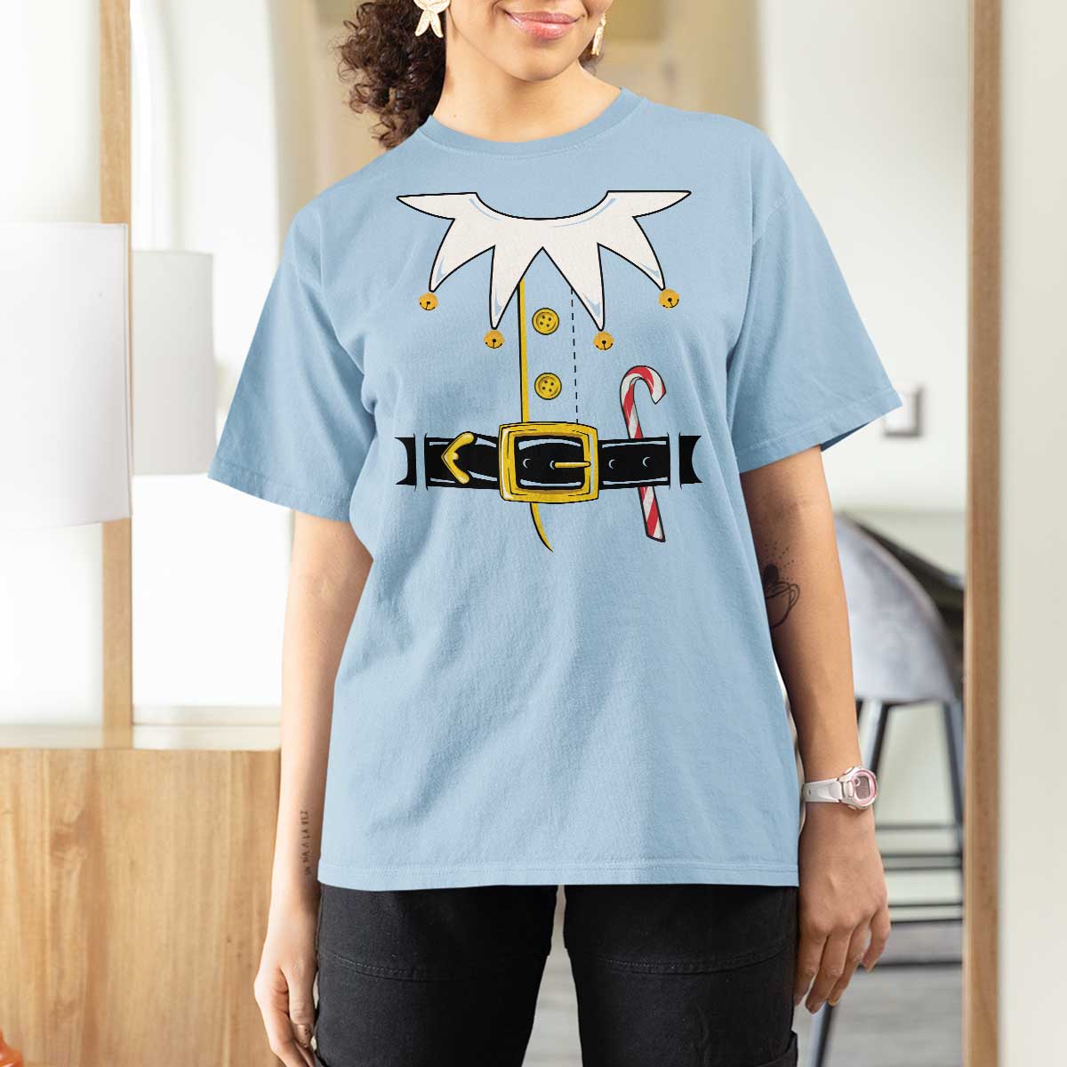 Christmas Elf Costume T Shirt For Women Holiday Costume Funny Christmas Gift - Wonder Print Shop