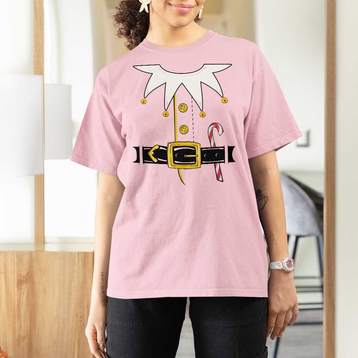 Christmas Elf Costume T Shirt For Women Holiday Costume Funny Christmas Gift - Wonder Print Shop