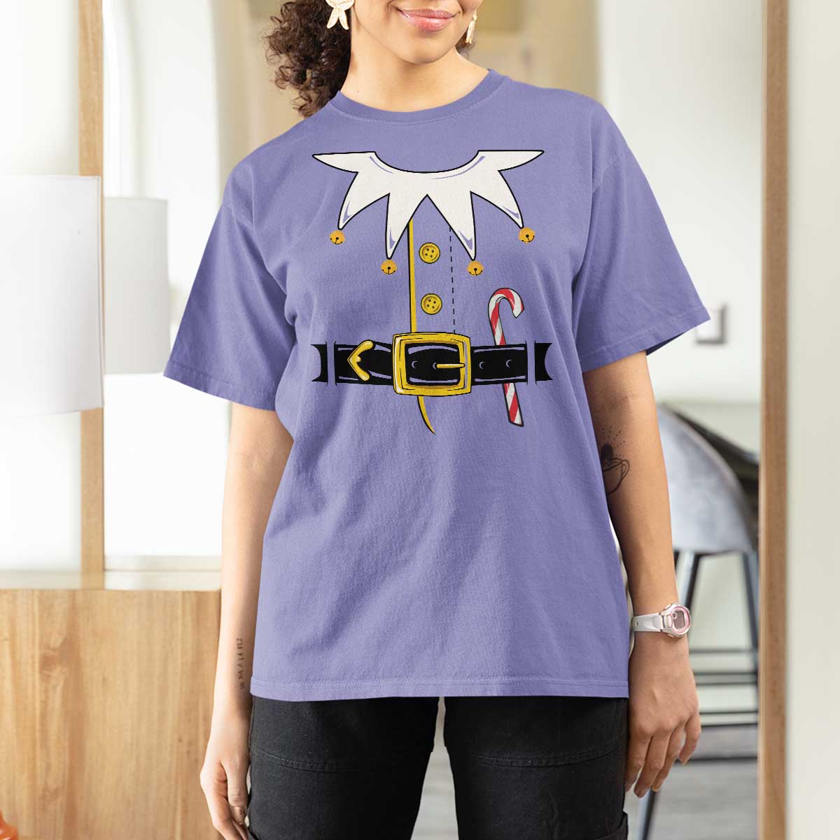 Christmas Elf Costume T Shirt For Women Holiday Costume Funny Christmas Gift - Wonder Print Shop