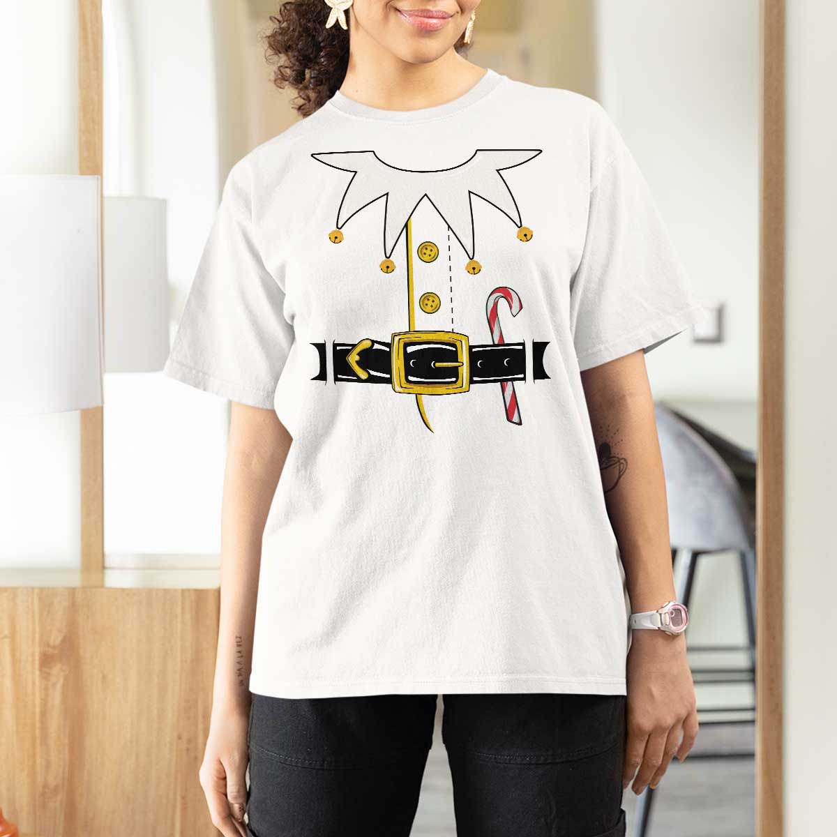 Christmas Elf Costume T Shirt For Women Holiday Costume Funny Christmas Gift - Wonder Print Shop