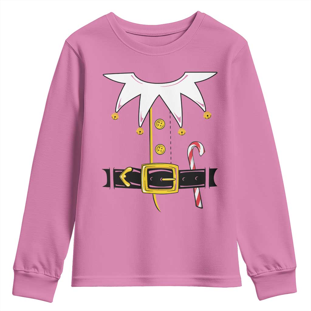 Christmas Elf Costume Youth Sweatshirt Holiday Costume Funny Christmas Gift - Wonder Print Shop