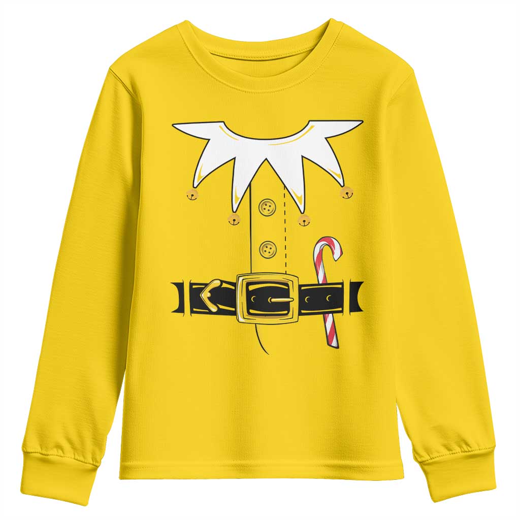 Christmas Elf Costume Youth Sweatshirt Holiday Costume Funny Christmas Gift - Wonder Print Shop
