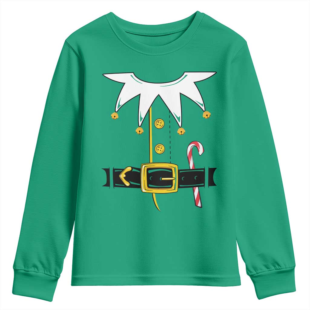 Christmas Elf Costume Youth Sweatshirt Holiday Costume Funny Christmas Gift - Wonder Print Shop
