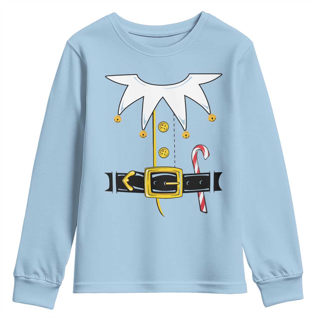 Christmas Elf Costume Youth Sweatshirt Holiday Costume Funny Christmas Gift - Wonder Print Shop