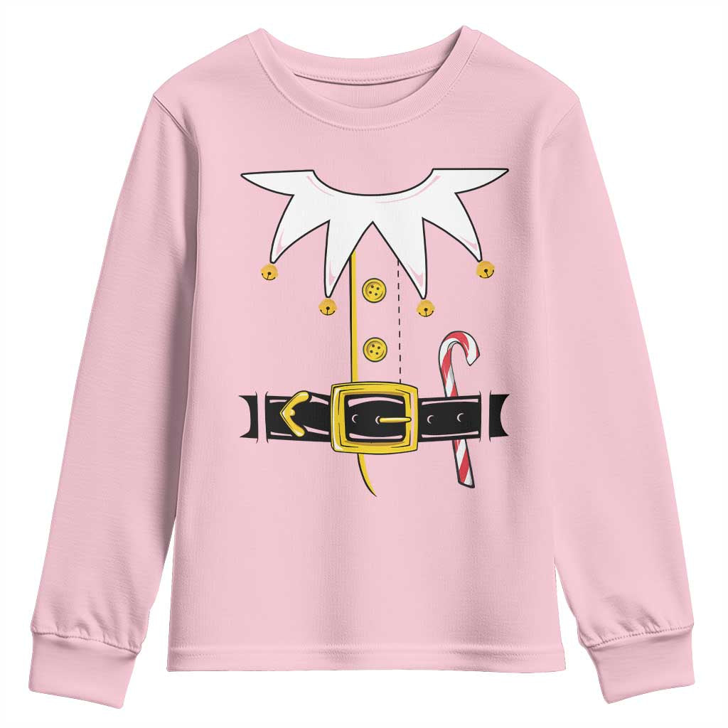Christmas Elf Costume Youth Sweatshirt Holiday Costume Funny Christmas Gift - Wonder Print Shop