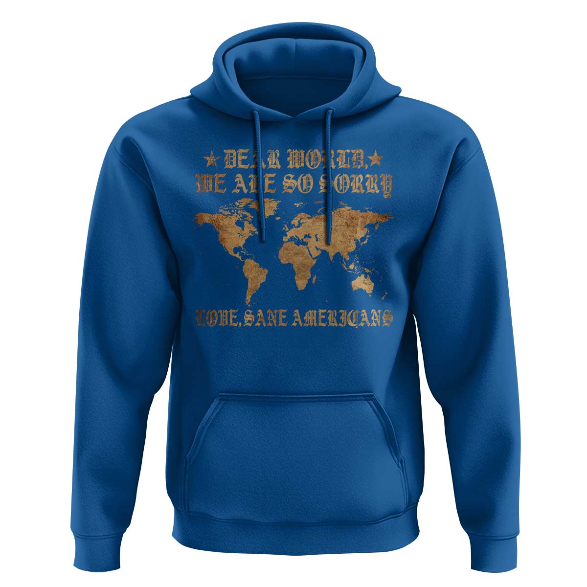 Dear World We Are So Sorry Love Sane Americans Hoodie Retro USA Map
